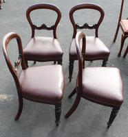 1900's Mahogany Set 4 Balloon Back Dining chairs Leather Seats (2 of 3) 1900's Mahogany Set 4 Balloon Back Dining chairs Leather Seats (2 of 3)
