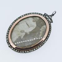 Antique Edwardian Paste Large Silver and Rose Gold Oval Locket Pendant in Box / Boxed (5 of 10) Antique Edwardian Paste Large Silver and Rose Gold Oval Locket Pendant in Box / Boxed (5 of 10)