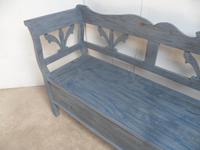 Lovely Grey / Blue 3-4 Seater Antique Pine Kitchen / Hall Box Settle / Bench (2 of 10) Lovely Grey / Blue 3-4 Seater Antique Pine Kitchen / Hall Box Settle / Bench (2 of 10)