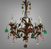 Murano Glass a Fruit Venetian 6 Arm Toleware Ceiling Light Chandelier (7 of 9) Murano Glass a Fruit Venetian 6 Arm Toleware Ceiling Light Chandelier (7 of 9)