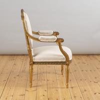 Pair of Large 19th Century Louis XV1 Style French Gilt Armchairs (5 of 10) Pair of Large 19th Century Louis XV1 Style French Gilt Armchairs (5 of 10)