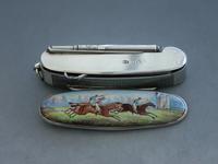 Victorian Silver & Enamel Combination Vesta Case/ Pen Knife / Pencil / Button Hook - Horse Racing by Alfred Fuller, London 1887 (3 of 14) Victorian Silver & Enamel Combination Vesta Case/ Pen Knife / Pencil / Button Hook - Horse Racing by Alfred Fuller, London 1887 (3 of 14)