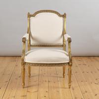 Pair of Large 19th Century Louis XV1 Style French Gilt Armchairs (3 of 10) Pair of Large 19th Century Louis XV1 Style French Gilt Armchairs (3 of 10)