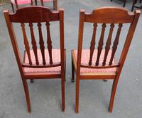 1920s Pair of Mahogany High Back Hall Chairs Pink Upholstery (4 of 4) 1920s Pair of Mahogany High Back Hall Chairs Pink Upholstery (4 of 4)