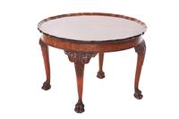 Burr Walnut Circular Pie Crust Coffee Table Circa 1930s (4 of 6) Burr Walnut Circular Pie Crust Coffee Table Circa 1930s (4 of 6)