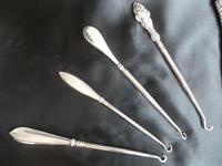 Ten Silver Handled Button Hooks. All Are Birmingham Assayed with the Anchor Mark. Dated from 1848/1899/1904/1910 Others with Rubbed Marks (3 of 6) Ten Silver Handled Button Hooks. All Are Birmingham Assayed with the Anchor Mark. Dated from 1848/1899/1904/1910 Others with Rubbed Marks (3 of 6)