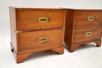 Pair of Antique Military Campaign Yew Wood Bedside Chests (3 of 9) Pair of Antique Military Campaign Yew Wood Bedside Chests (3 of 9)