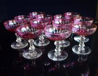 12 Cranberry Champagne Glasses in the style of Baccarat 1900-1920 (6 of 6) 12 Cranberry Champagne Glasses in the style of Baccarat 1900-1920 (6 of 6)