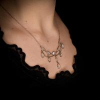 Antique Moonstone Sterling Silver Drop Fringe Festoon Necklace (8 of 8) Antique Moonstone Sterling Silver Drop Fringe Festoon Necklace (8 of 8)