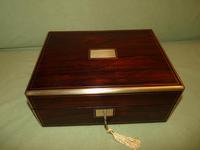Brass Bound Rosewood Jewellery Box. Plush Interior c.1860 (10 of 11) Brass Bound Rosewood Jewellery Box. Plush Interior c.1860 (10 of 11)