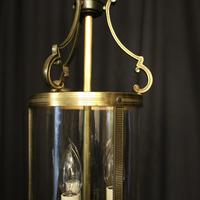 French Convex Gilded Triple Light Hall Antique Lantern (5 of 10) French Convex Gilded Triple Light Hall Antique Lantern (5 of 10)