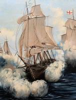 Large Fabulous Vintage 20th Century Maritime Naval Battle Ships Seascape Oil Painting (8 of 12) Large Fabulous Vintage 20th Century Maritime Naval Battle Ships Seascape Oil Painting (8 of 12)