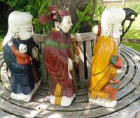 3 Large Chinese Hardwood Temple Statues 1930s (5 of 10) 3 Large Chinese Hardwood Temple Statues 1930s (5 of 10)