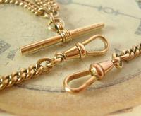 Pocket Watch Chain 1930s 12ct Rose Rolled Gold Double Albert With T Bar (8 of 12) Pocket Watch Chain 1930s 12ct Rose Rolled Gold Double Albert With T Bar (8 of 12)