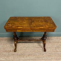 Quality Figured Walnut Victorian Antique Card Table / Games Table (4 of 9) Quality Figured Walnut Victorian Antique Card Table / Games Table (4 of 9)