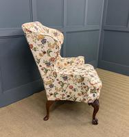 Upholstered Walnut Wing Armchair (7 of 9) Upholstered Walnut Wing Armchair (7 of 9)