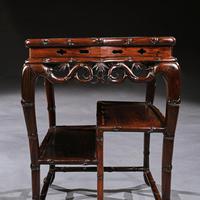 Fine 19th Century Chinese Huali Stand / Table with Alabaster Inserts (4 of 11) Fine 19th Century Chinese Huali Stand / Table with Alabaster Inserts (4 of 11)