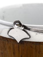 Late Victorian Oak and Silver Plated Ice Pail with Porcelain Liner (4 of 6) Late Victorian Oak and Silver Plated Ice Pail with Porcelain Liner (4 of 6)