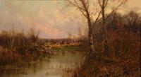 Oil Painting by Sidney Pike "Evening in the Forest" (2 of 6) Oil Painting by Sidney Pike "Evening in the Forest" (2 of 6)
