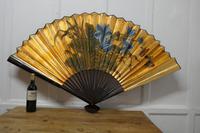5ft Vintage Oriental Hand Painted Gold Wall Fan with Butterflies (10 of 10) 5ft Vintage Oriental Hand Painted Gold Wall Fan with Butterflies (10 of 10)