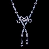 Antique Edwardian Paste Lavaliere Bow Necklace Silver c.1905 (4 of 8) Antique Edwardian Paste Lavaliere Bow Necklace Silver c.1905 (4 of 8)