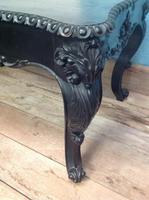 Late 19th Century French Ebonised Ebony Verneer Over Mahogany Hall Table with Carved Floral Pattern Two End Drawers (8 of 8) Late 19th Century French Ebonised Ebony Verneer Over Mahogany Hall Table with Carved Floral Pattern Two End Drawers (8 of 8)
