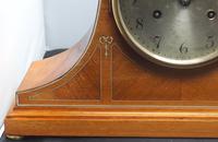 Rare Burr Walnut Antique English Hat Shaped 8 Day Striking Mantel Clock (4 of 10) Rare Burr Walnut Antique English Hat Shaped 8 Day Striking Mantel Clock (4 of 10)
