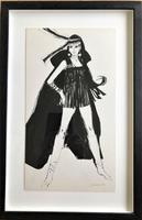Original pen and watercolour painting '60's girl' by Alistair Michie RWA. 1921-2008. Signed c.1965 (2 of 2) Original pen and watercolour painting '60's girl' by Alistair Michie RWA. 1921-2008. Signed c.1965 (2 of 2)