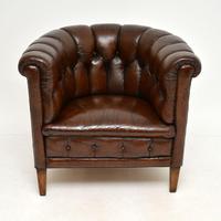 Pair of Antique Swedish Leather Chesterfield Armchairs (4 of 12) Pair of Antique Swedish Leather Chesterfield Armchairs (4 of 12)