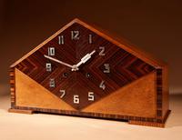 Very Stylish Typical Art Deco Amsterdam School Oak & Macassar Ebony / Coromandel Mantel Clock (7 of 8) Very Stylish Typical Art Deco Amsterdam School Oak & Macassar Ebony / Coromandel Mantel Clock (7 of 8)