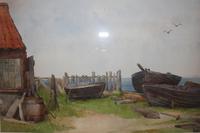 Antique Original Watercolour - Boatyard - Mary Sophia Godlee 1860-1932 (4 of 7) Antique Original Watercolour - Boatyard - Mary Sophia Godlee 1860-1932 (4 of 7)