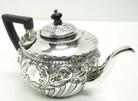 English Victorian Antique Solid Silver Tea Set, Embossed Decoration c.1890 (10 of 11) English Victorian Antique Solid Silver Tea Set, Embossed Decoration c.1890 (10 of 11)