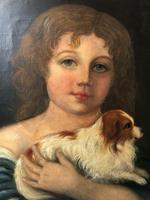 Genre 19th Century Oil Painting Portrait Young Girl & Cavalier King Charles Spaniel "Faithful Friend" (2 of 12) Genre 19th Century Oil Painting Portrait Young Girl & Cavalier King Charles Spaniel "Faithful Friend" (2 of 12)