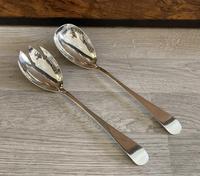 Pair of George V Solid Silver Salad Servers - Chester