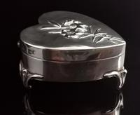 Antique Heart Shaped Silver Jewellery Box, Art Nouveau, William Comyns (3 of 15) Antique Heart Shaped Silver Jewellery Box, Art Nouveau, William Comyns (3 of 15)