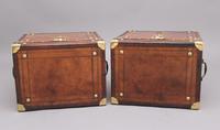 Pair of 20th Century Leather Bound ex Army Trunks in Excellent Condition (8 of 11) Pair of 20th Century Leather Bound ex Army Trunks in Excellent Condition (8 of 11)