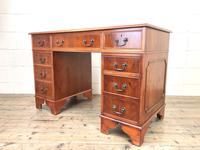 Reproduction Yew Wood Kneehole Desk (10 of 12) Reproduction Yew Wood Kneehole Desk (10 of 12)