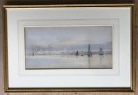 Watercolour by William Lionel Wyllie RA 1893 'on the Medway' (2 of 3) Watercolour by William Lionel Wyllie RA 1893 'on the Medway' (2 of 3)