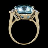 Vintage Aquamarine Diamond Ring 14ct Gold 12ct Emerald Cut Aqua (3 of 8) Vintage Aquamarine Diamond Ring 14ct Gold 12ct Emerald Cut Aqua (3 of 8)