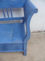 Lovely Chelsea Blue 3 Seater Antique Pine Kitchen / Hall Box Settle / Bench (9 of 10) Lovely Chelsea Blue 3 Seater Antique Pine Kitchen / Hall Box Settle / Bench (9 of 10)