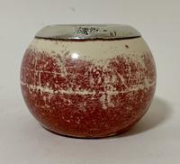 Antique Globular Ceramic Match Strike Holder with Silver Rim (5 of 9) Antique Globular Ceramic Match Strike Holder with Silver Rim (5 of 9)