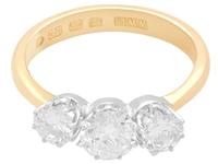 1.70ct Diamond & 18ct Yellow Gold, Trilogy Ring - Antique Victorian 1876 (4 of 9) 1.70ct Diamond & 18ct Yellow Gold, Trilogy Ring - Antique Victorian 1876 (4 of 9)