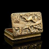 Georgian Solid Silver Gilt Snuff Box With Spectacular Fox Hunting Scene - Edward Smith 1832 (6 of 22) Georgian Solid Silver Gilt Snuff Box With Spectacular Fox Hunting Scene - Edward Smith 1832 (6 of 22)