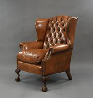 Fine Large Antique Deep Buttoned Leather Wing Chair (4 of 15) Fine Large Antique Deep Buttoned Leather Wing Chair (4 of 15)