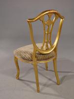 Rare Pair of Late 18th Century French Hepplewhite Gilded Side Chairs (5 of 6) Rare Pair of Late 18th Century French Hepplewhite Gilded Side Chairs (5 of 6)