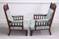 Pair of Victorian Carved Oak 'His & Hers' Easy Chairs (3 of 6) Pair of Victorian Carved Oak 'His & Hers' Easy Chairs (3 of 6)