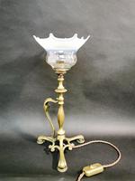 Art Nouveau Brass Lamp with Glass Shade (2 of 6) Art Nouveau Brass Lamp with Glass Shade (2 of 6)
