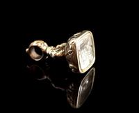 Antique Georgian Seal Fob Pendant, Rolled Gold & Quartz, Initial M (7 of 12) Antique Georgian Seal Fob Pendant, Rolled Gold & Quartz, Initial M (7 of 12)