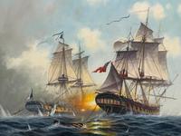 Seascape Oil Painting Naval Frigate Ships Napoleonic War Sea "Battle Trafalgar" (5 of 25) Seascape Oil Painting Naval Frigate Ships Napoleonic War Sea "Battle Trafalgar" (5 of 25)
