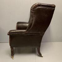 Large Regency buttoned leather wing armchair (2 of 11) Large Regency buttoned leather wing armchair (2 of 11)